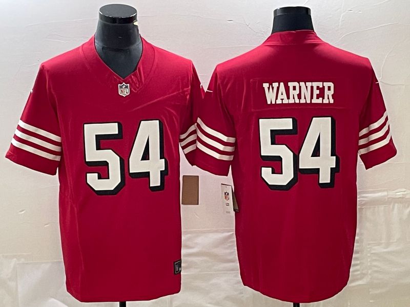 Men San Francisco 49ers 54 Warner Nike Red Vapor Limited NFL Jersey style 1
